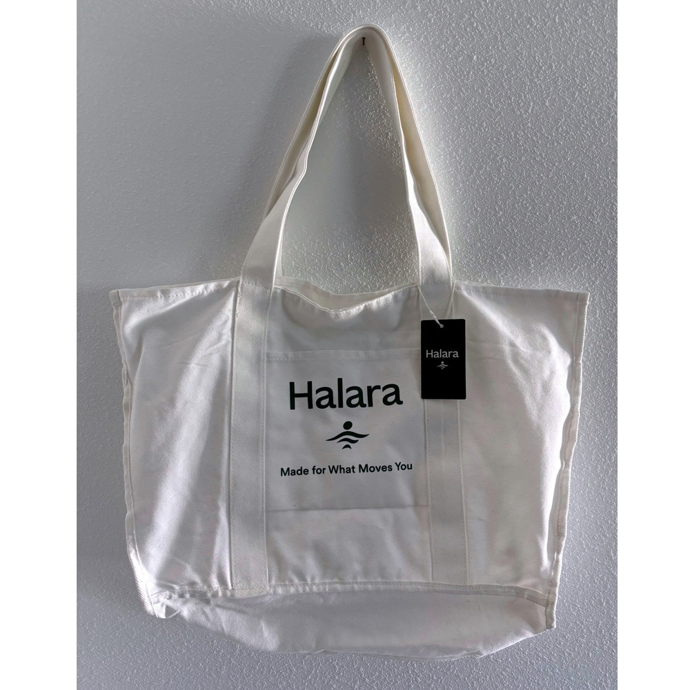 Halara Bag White Large Canvas‎ Tote Reusable Eco Friendly Sustainable Travel